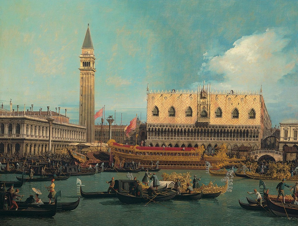 Hail to the Ducal Palace by the 'vedutista', symbol of Venice, Antonio Canaletto 1697-1768,