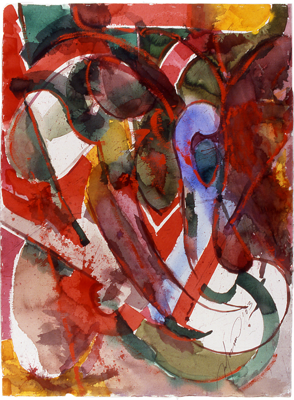 Ricardo F. Morín
Templates II
40"h. x 30"w.
Watercolor on paper
2003
